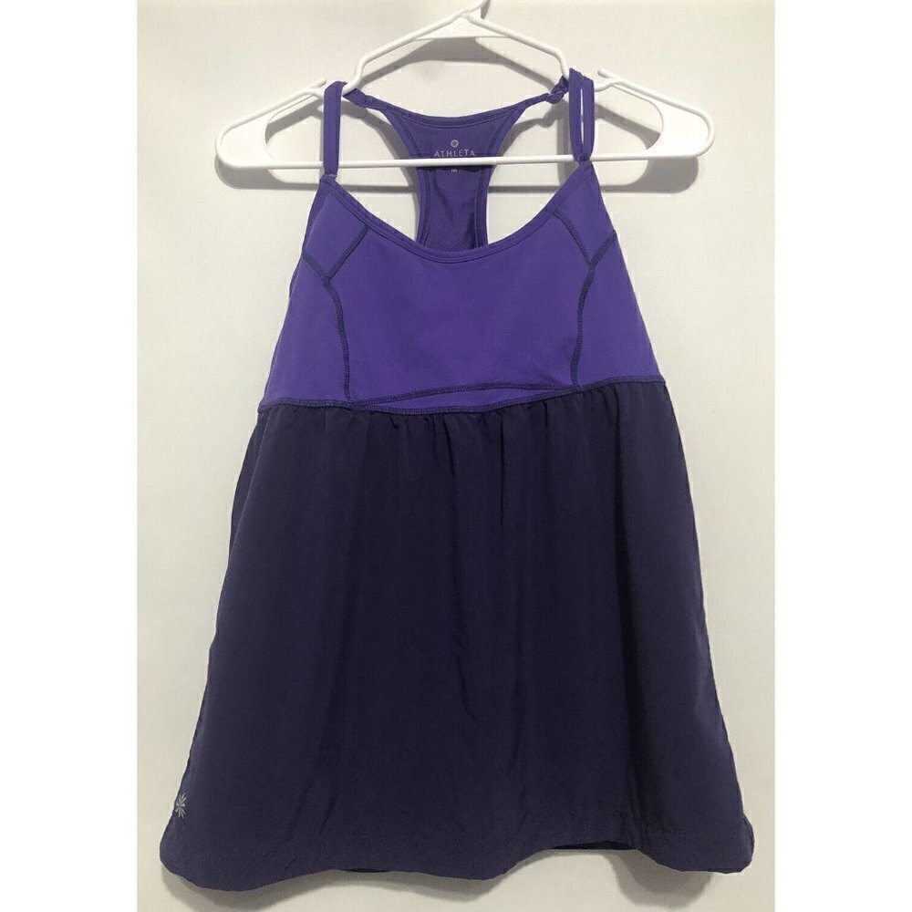 Athleta Womens Medium Purple Racerback Athletic Tank Top Built In Bra